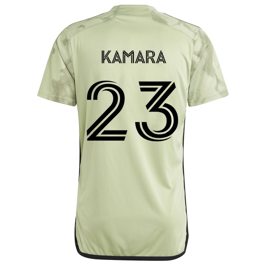 Kinder Fußball Kei Kamara #23 Hellgrün Auswärtstrikot Trikot 2024/25 T-Shirt Luxemburg