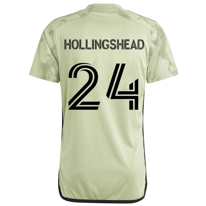 Kinder Fußball Ryan Hollingshead #24 Hellgrün Auswärtstrikot Trikot 2024/25 T-Shirt Luxemburg