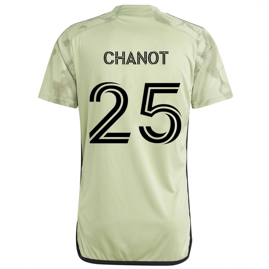 Kinder Fußball Maxime Chanot #25 Hellgrün Auswärtstrikot Trikot 2024/25 T-Shirt Luxemburg