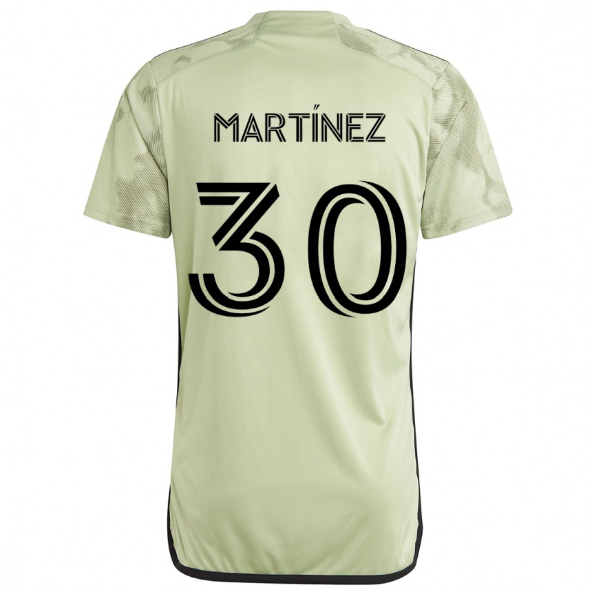 Kinder Fußball David Martínez #30 Hellgrün Auswärtstrikot Trikot 2024/25 T-Shirt Luxemburg