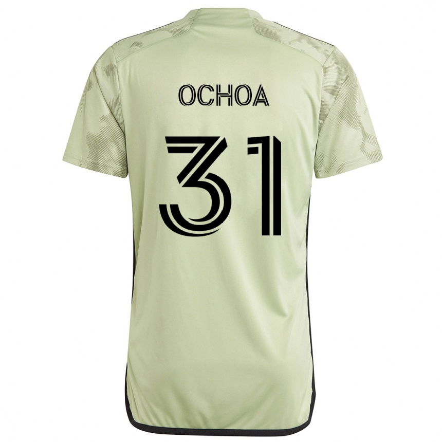 Kinder Fußball David Ochoa #31 Hellgrün Auswärtstrikot Trikot 2024/25 T-Shirt Luxemburg