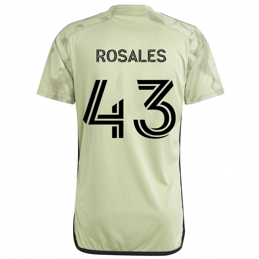 Kinder Fußball Diego Rosales #43 Hellgrün Auswärtstrikot Trikot 2024/25 T-Shirt Luxemburg