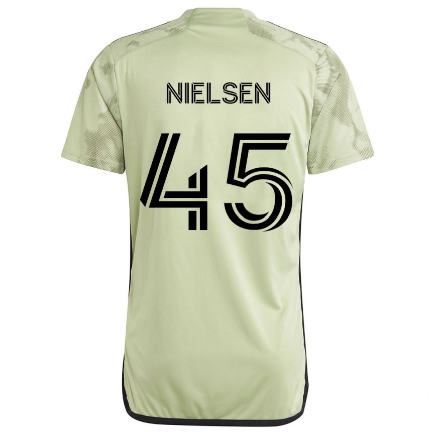 Kinder Fußball Kenny Nielsen #45 Hellgrün Auswärtstrikot Trikot 2024/25 T-Shirt Luxemburg