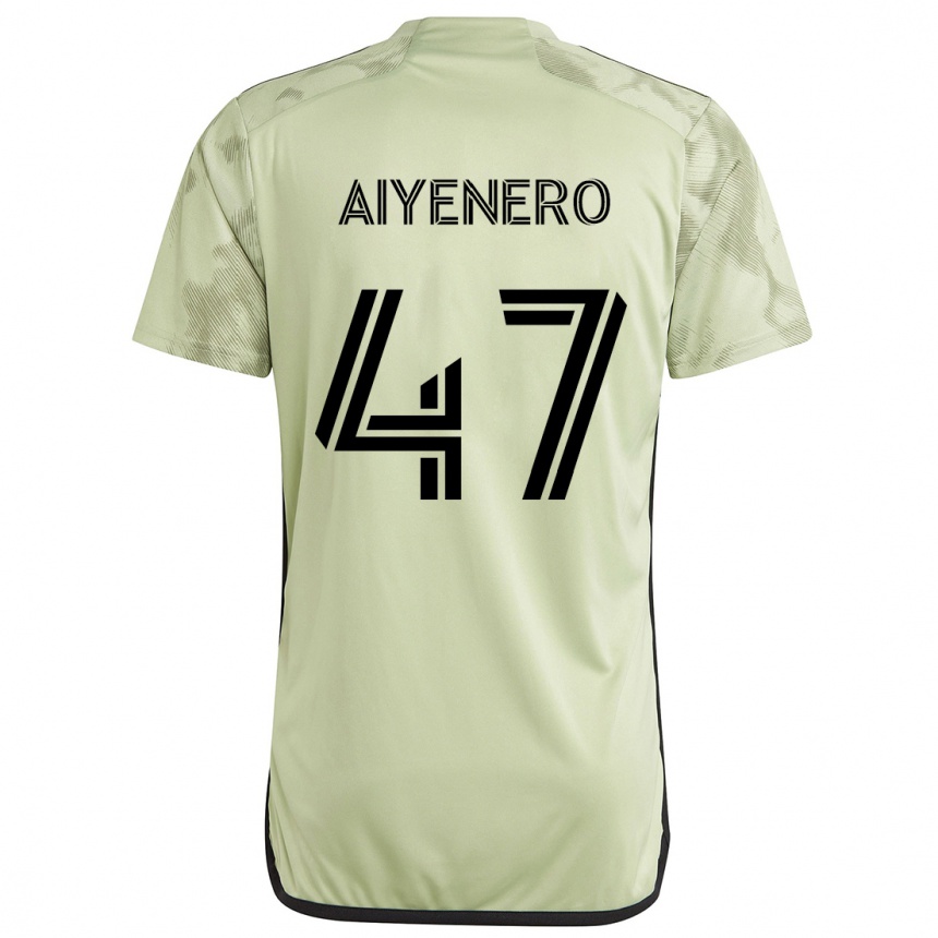 Kinder Fußball Marius Aiyenero #47 Hellgrün Auswärtstrikot Trikot 2024/25 T-Shirt Luxemburg