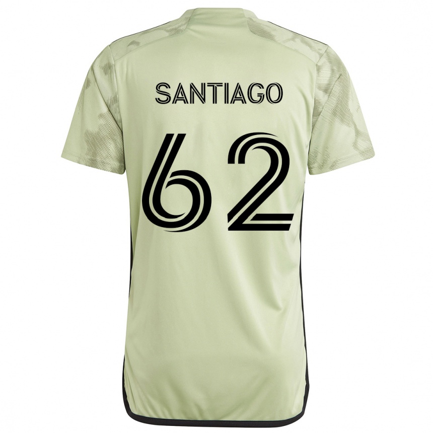 Kinder Fußball Joshua Santiago #62 Hellgrün Auswärtstrikot Trikot 2024/25 T-Shirt Luxemburg