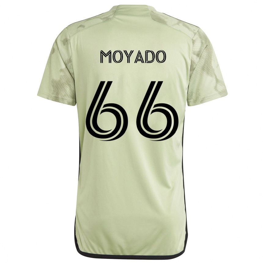 Kinder Fußball Bryan Moyado #66 Hellgrün Auswärtstrikot Trikot 2024/25 T-Shirt Luxemburg