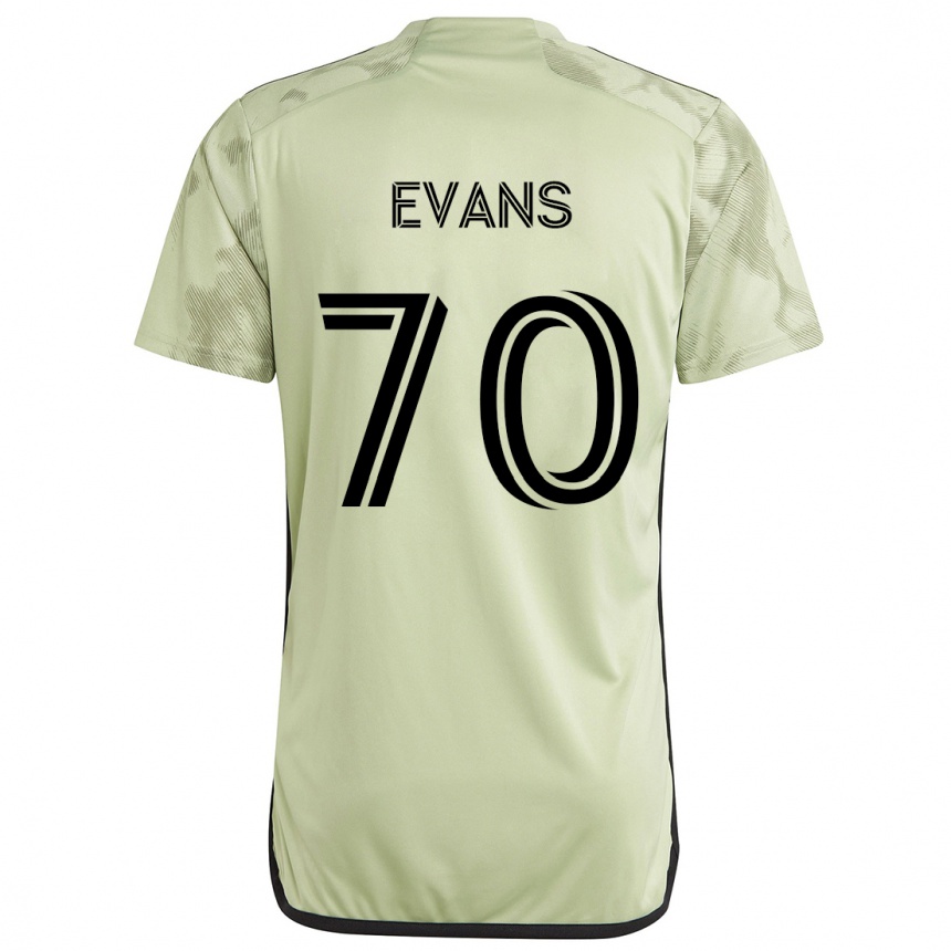 Kinder Fußball Matthew Evans #70 Hellgrün Auswärtstrikot Trikot 2024/25 T-Shirt Luxemburg