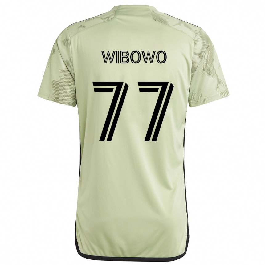 Kinder Fußball Adrian Wibowo #77 Hellgrün Auswärtstrikot Trikot 2024/25 T-Shirt Luxemburg