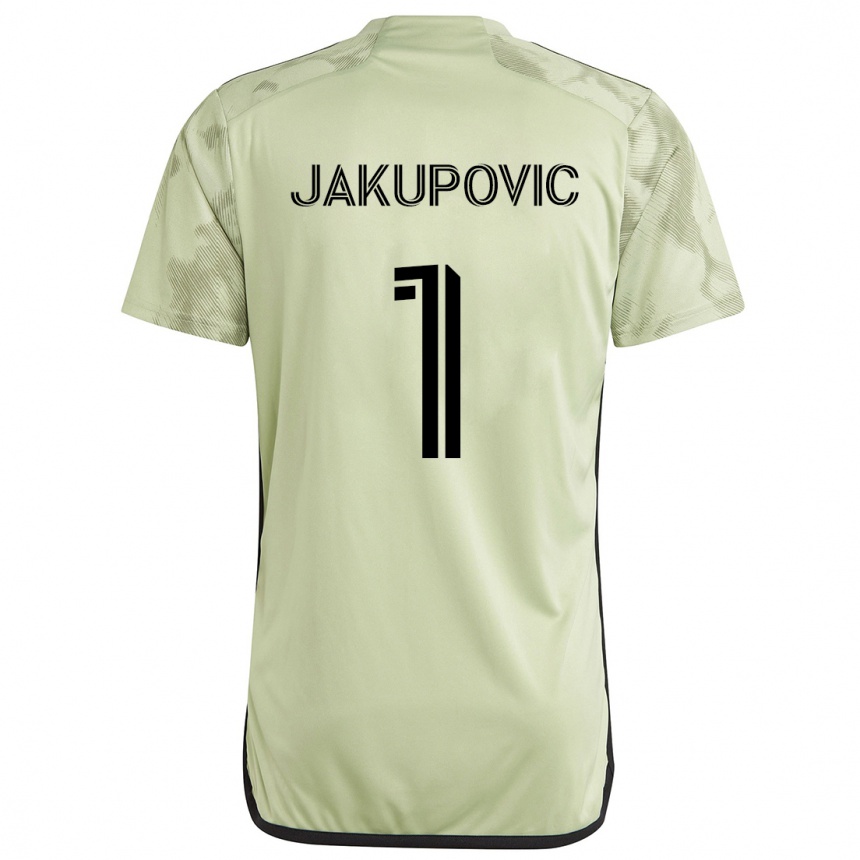 Kinder Fußball Eldin Jakupović #1 Hellgrün Auswärtstrikot Trikot 2024/25 T-Shirt Luxemburg