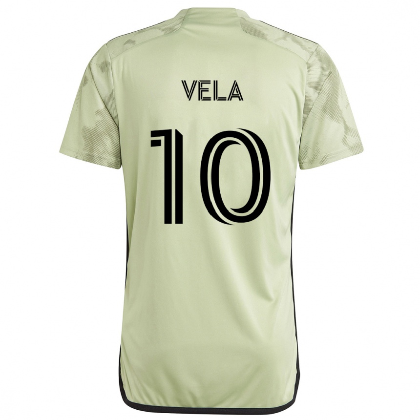 Kinder Fußball Carlos Vela #10 Hellgrün Auswärtstrikot Trikot 2024/25 T-Shirt Luxemburg