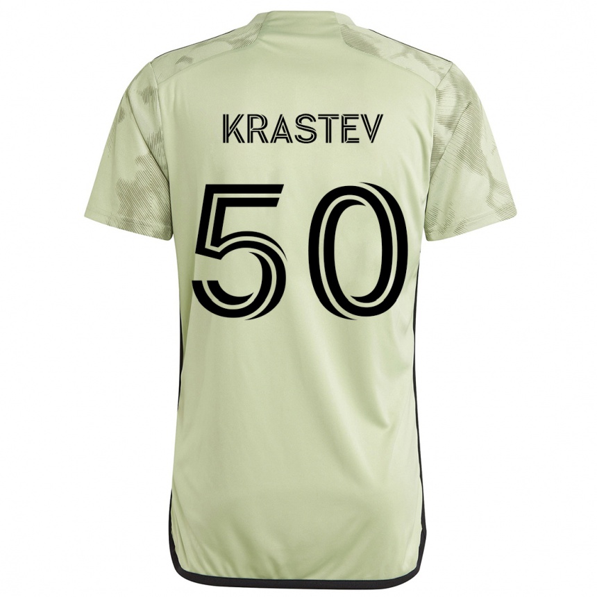 Kinder Fußball Filip Krastev #50 Hellgrün Auswärtstrikot Trikot 2024/25 T-Shirt Luxemburg