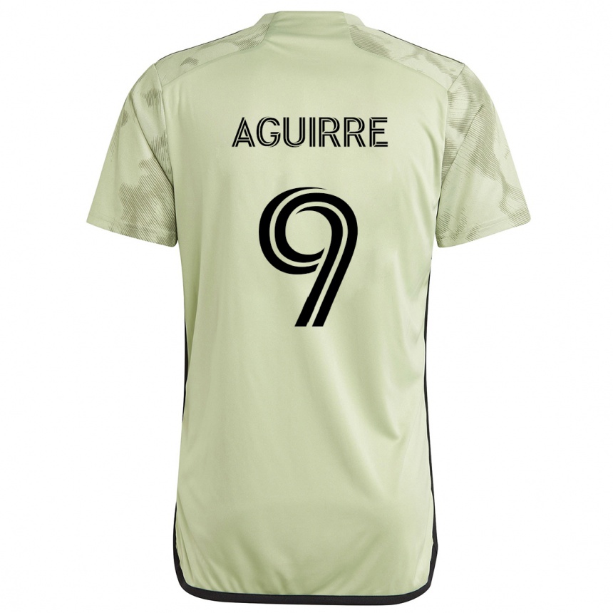 Kinder Fußball Dustin Aguirre #9 Hellgrün Auswärtstrikot Trikot 2024/25 T-Shirt Luxemburg