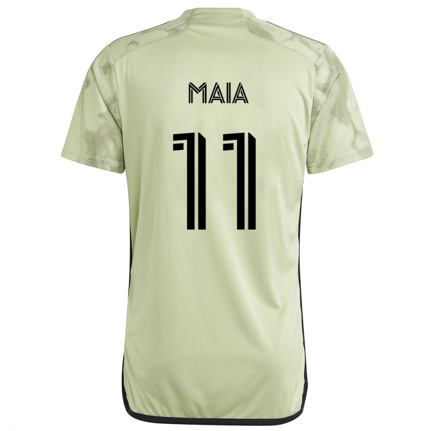 Kinder Fußball Matheus Maia #11 Hellgrün Auswärtstrikot Trikot 2024/25 T-Shirt Luxemburg