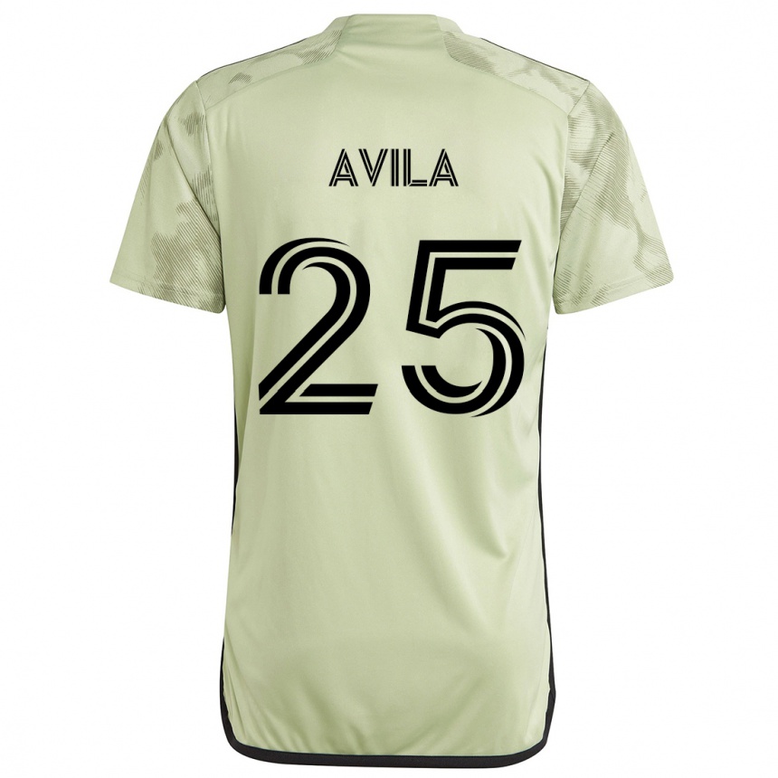 Kinder Fußball Armando Avila #25 Hellgrün Auswärtstrikot Trikot 2024/25 T-Shirt Luxemburg