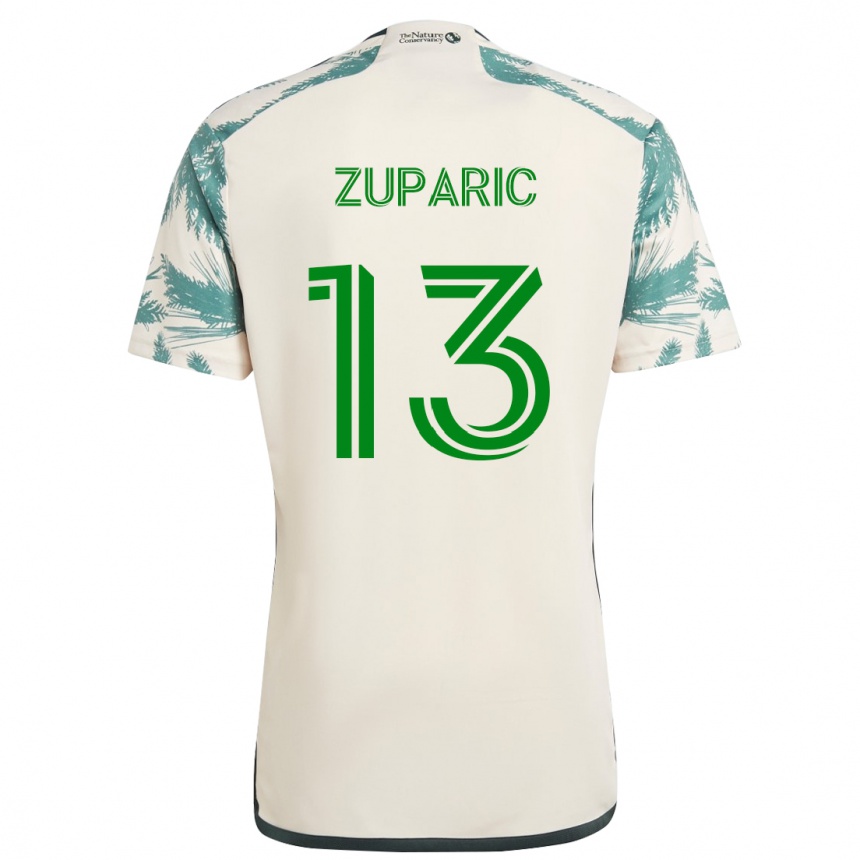 Kinder Fußball Dario Zuparic #13 Beige Braun Auswärtstrikot Trikot 2024/25 T-Shirt Luxemburg