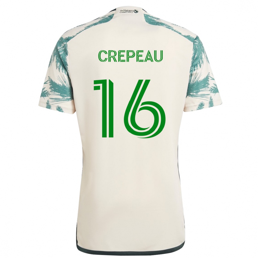 Kinder Fußball Maxime Crépeau #16 Beige Braun Auswärtstrikot Trikot 2024/25 T-Shirt Luxemburg