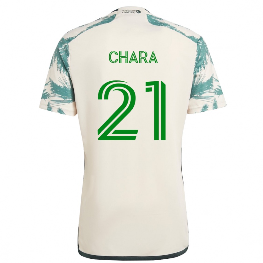 Kinder Fußball Diego Chará #21 Beige Braun Auswärtstrikot Trikot 2024/25 T-Shirt Luxemburg