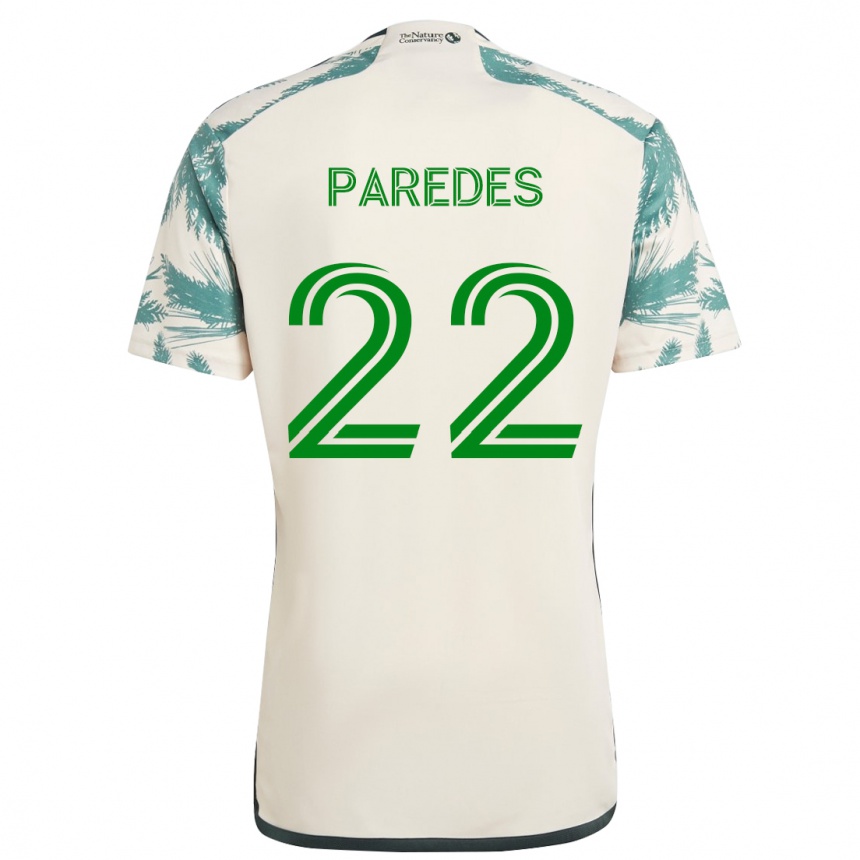 Kinder Fußball Cristhian Paredes #22 Beige Braun Auswärtstrikot Trikot 2024/25 T-Shirt Luxemburg