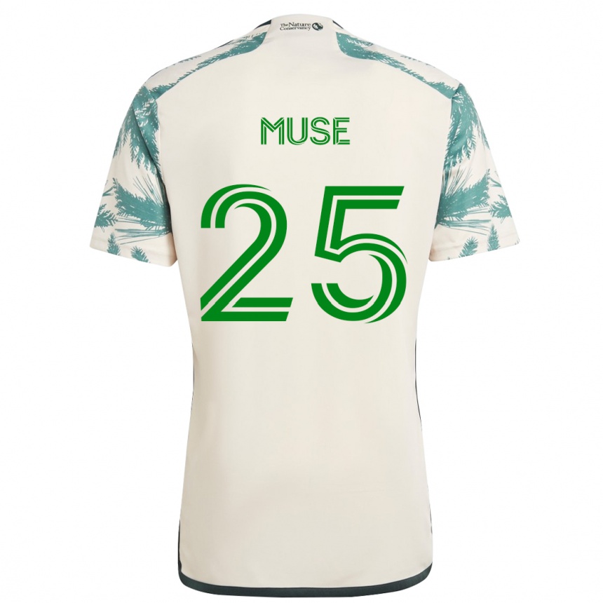 Kinder Fußball Trey Muse #25 Beige Braun Auswärtstrikot Trikot 2024/25 T-Shirt Luxemburg