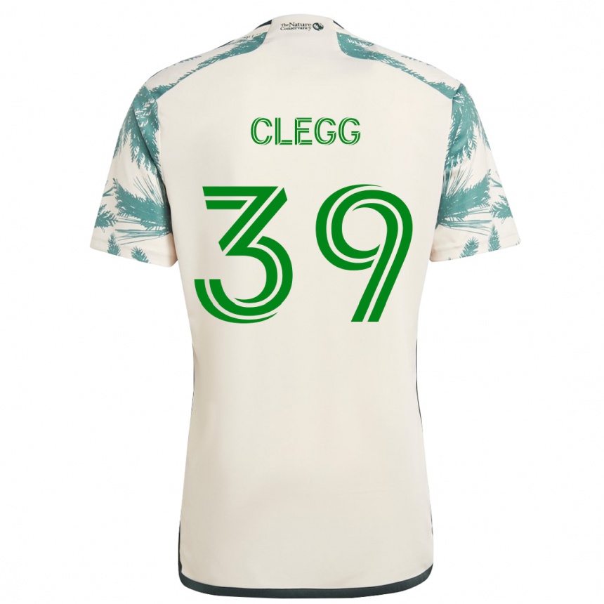 Kinder Fußball Tyler Clegg #39 Beige Braun Auswärtstrikot Trikot 2024/25 T-Shirt Luxemburg