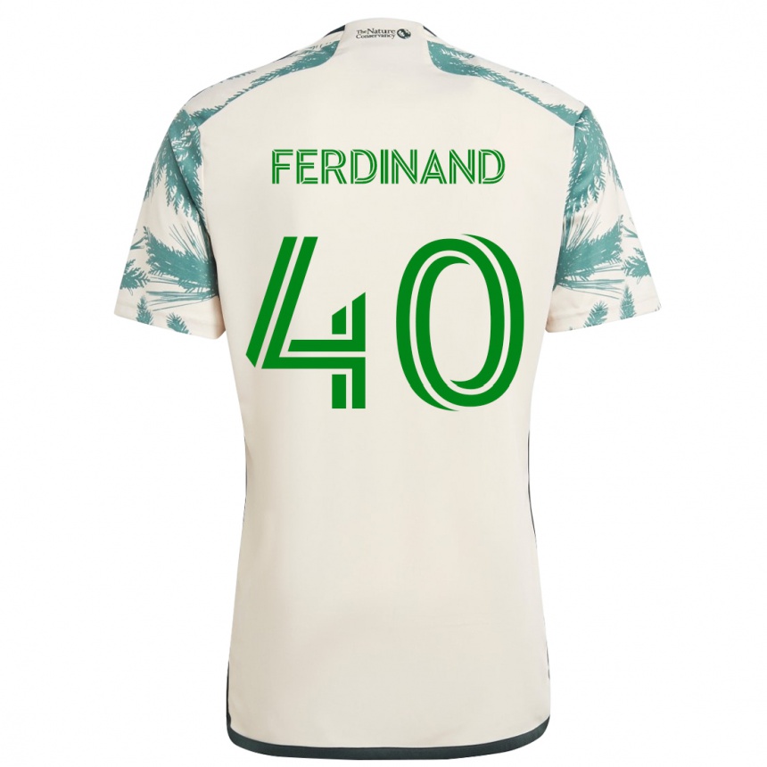 Kinder Fußball Keesean Ferdinand #40 Beige Braun Auswärtstrikot Trikot 2024/25 T-Shirt Luxemburg