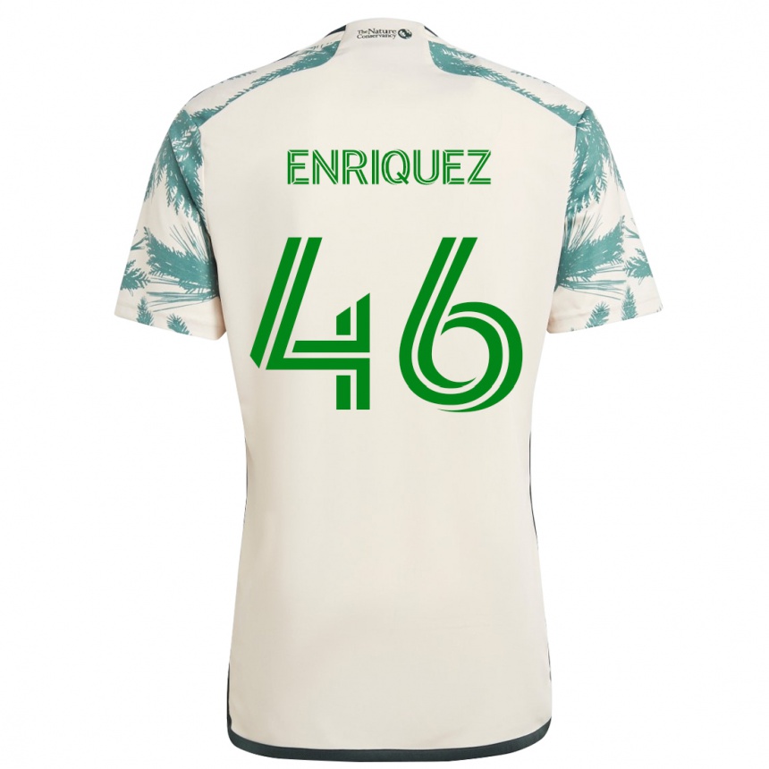 Kinder Fußball Victor Enriquez #46 Beige Braun Auswärtstrikot Trikot 2024/25 T-Shirt Luxemburg