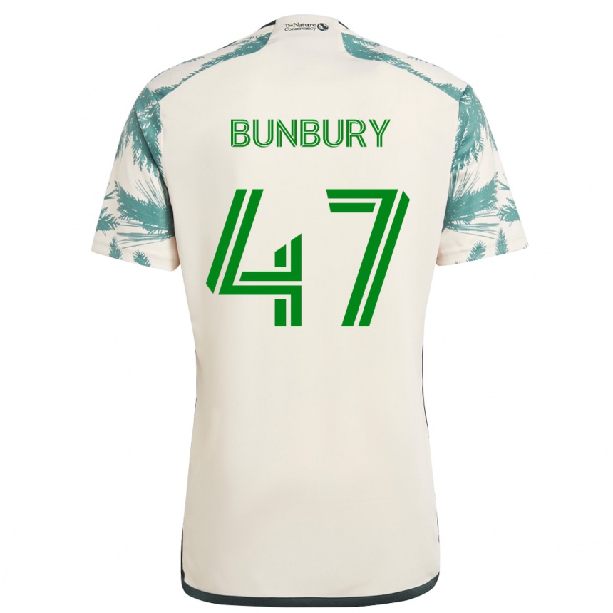 Kinder Fußball Mataeo Bunbury #47 Beige Braun Auswärtstrikot Trikot 2024/25 T-Shirt Luxemburg