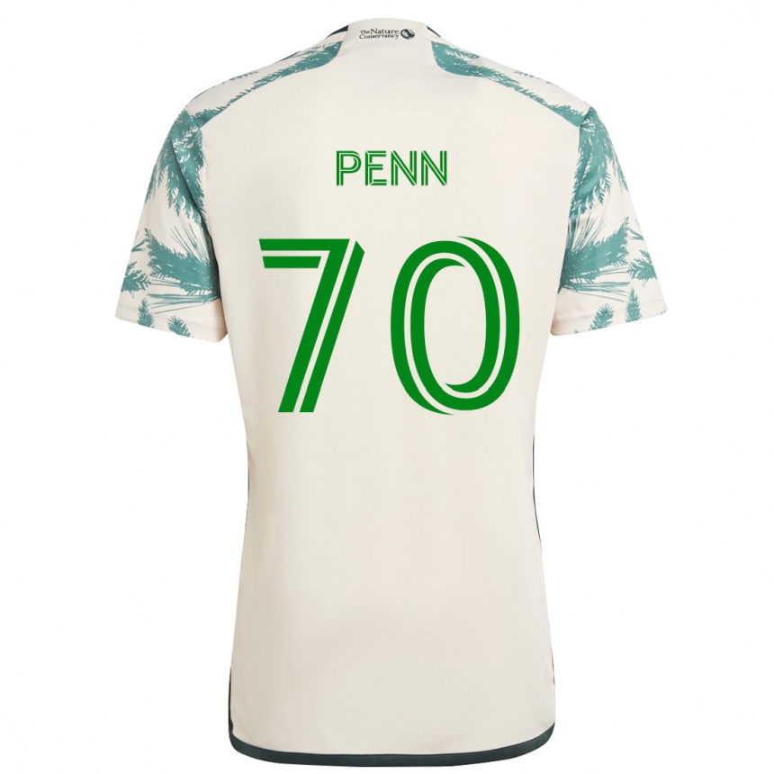 Kinder Fußball Josh Penn #70 Beige Braun Auswärtstrikot Trikot 2024/25 T-Shirt Luxemburg