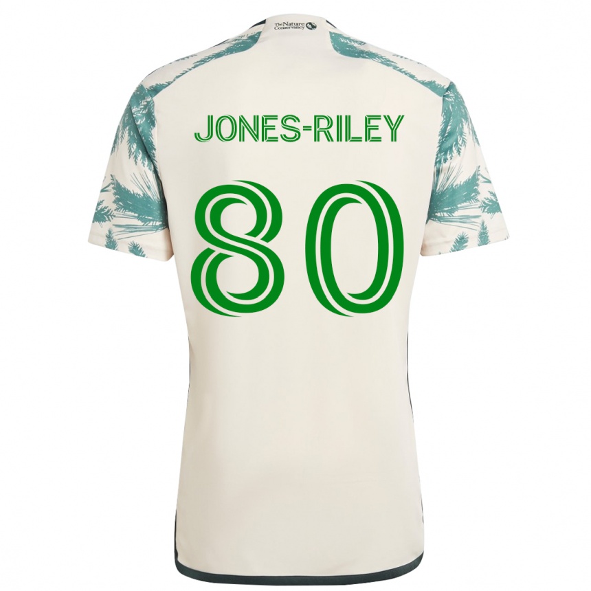 Kinder Fußball Jaden Jones-Riley #80 Beige Braun Auswärtstrikot Trikot 2024/25 T-Shirt Luxemburg