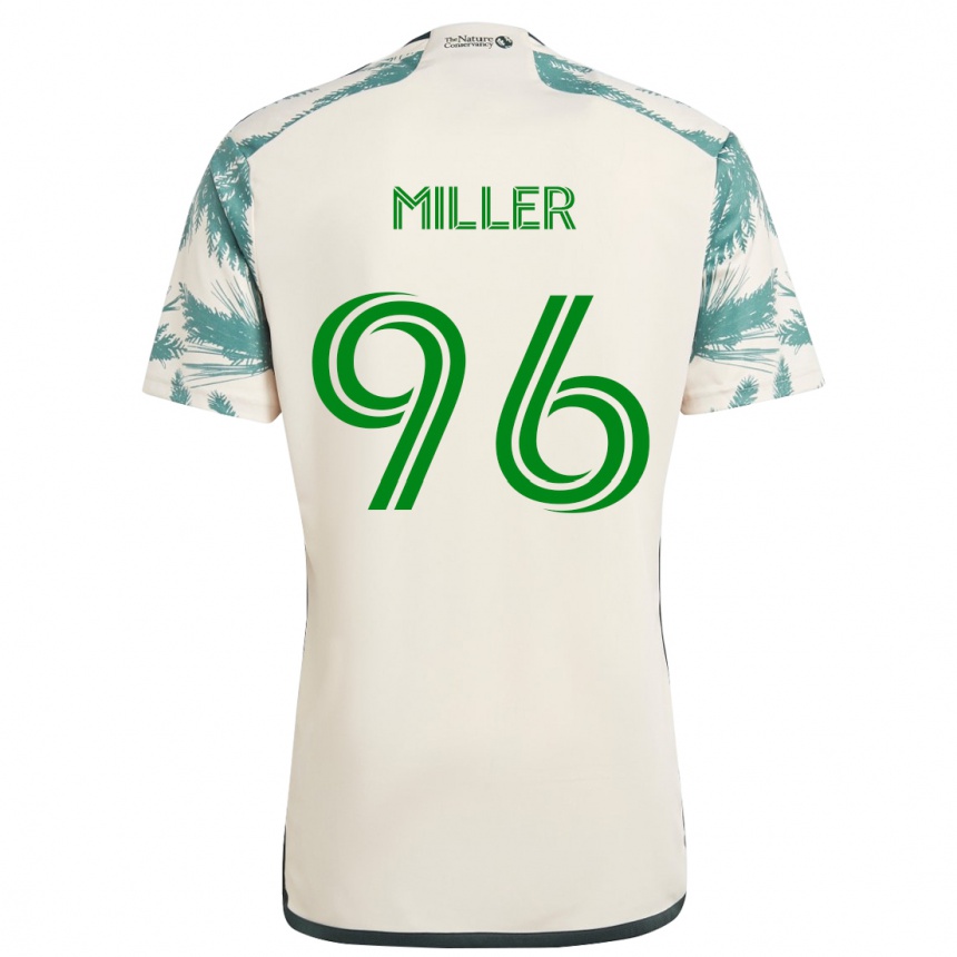 Kinder Fußball Carver Miller #96 Beige Braun Auswärtstrikot Trikot 2024/25 T-Shirt Luxemburg