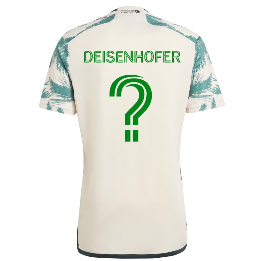 Kinder Fußball Maximilian Deisenhofer #0 Beige Braun Auswärtstrikot Trikot 2024/25 T-Shirt Luxemburg