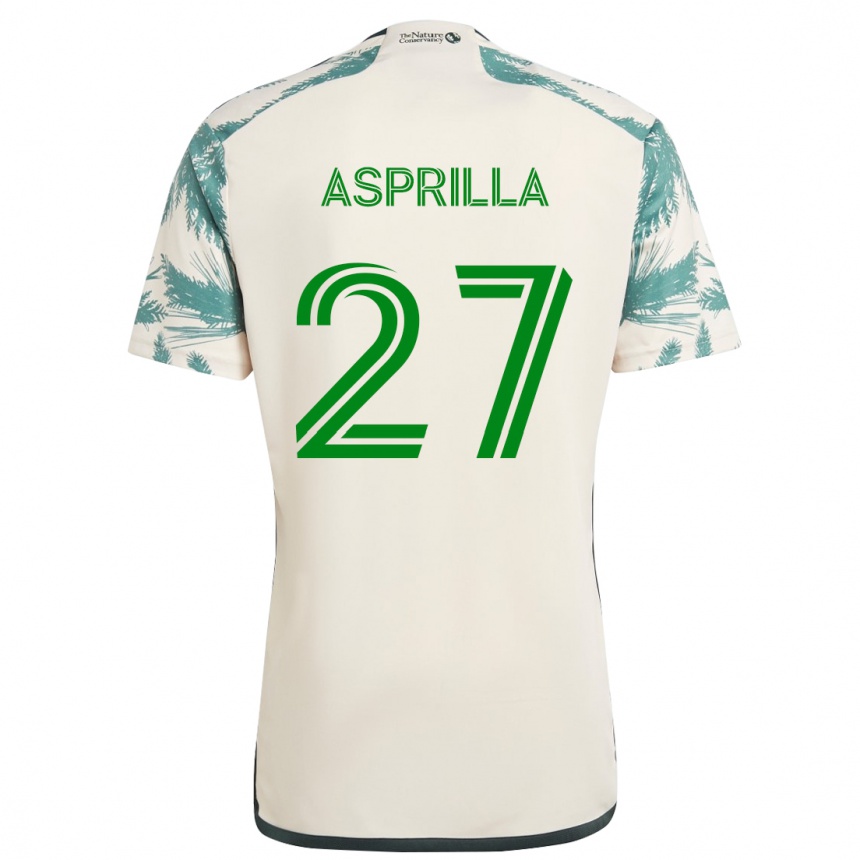 Kinder Fußball Dairon Asprilla #27 Beige Braun Auswärtstrikot Trikot 2024/25 T-Shirt Luxemburg