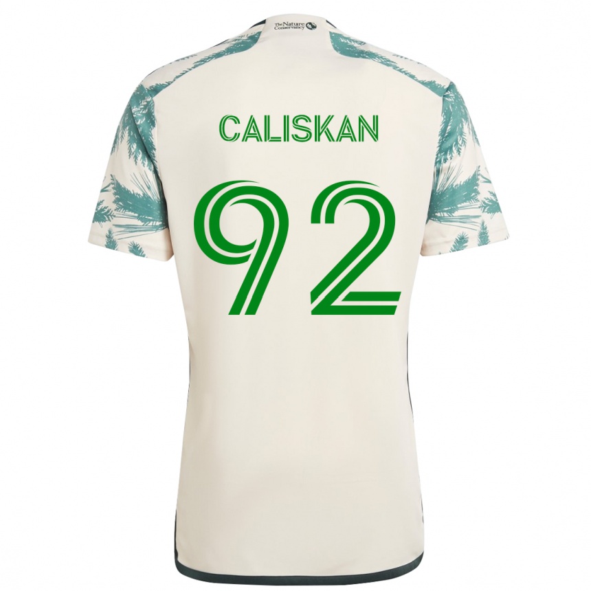 Kinder Fußball Noel Caliskan #92 Beige Braun Auswärtstrikot Trikot 2024/25 T-Shirt Luxemburg