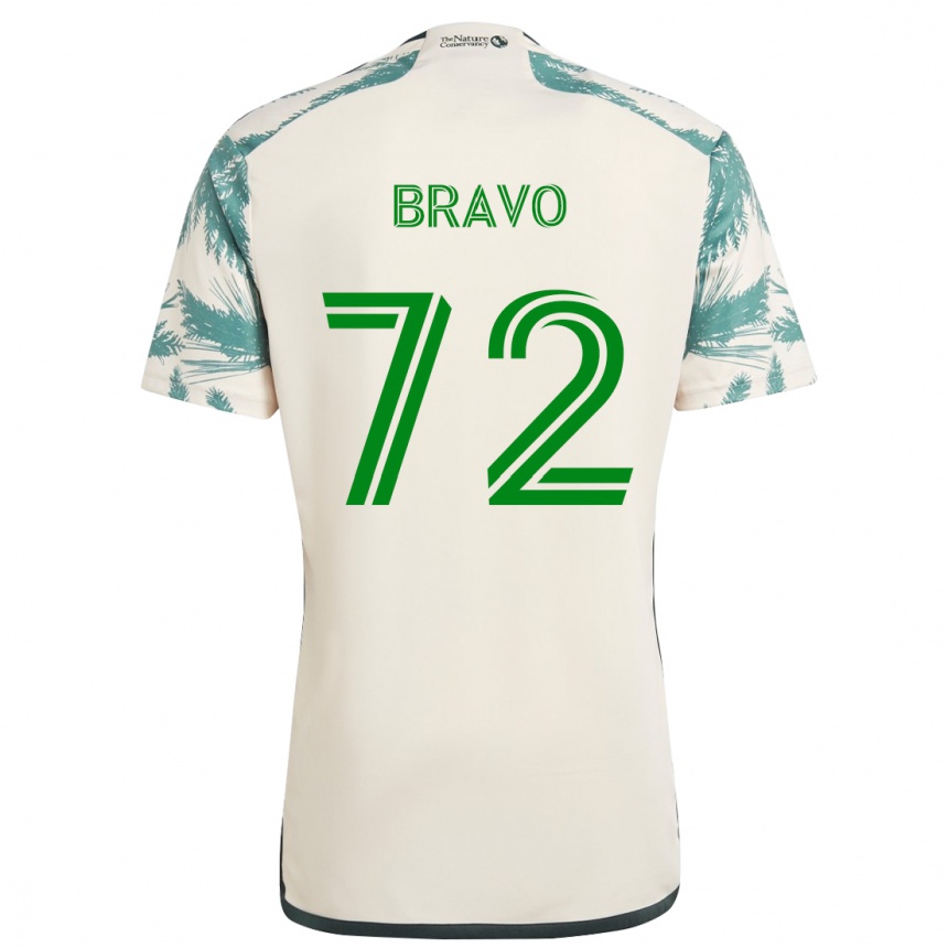 Kinder Fußball Julian Bravo #72 Beige Braun Auswärtstrikot Trikot 2024/25 T-Shirt Luxemburg