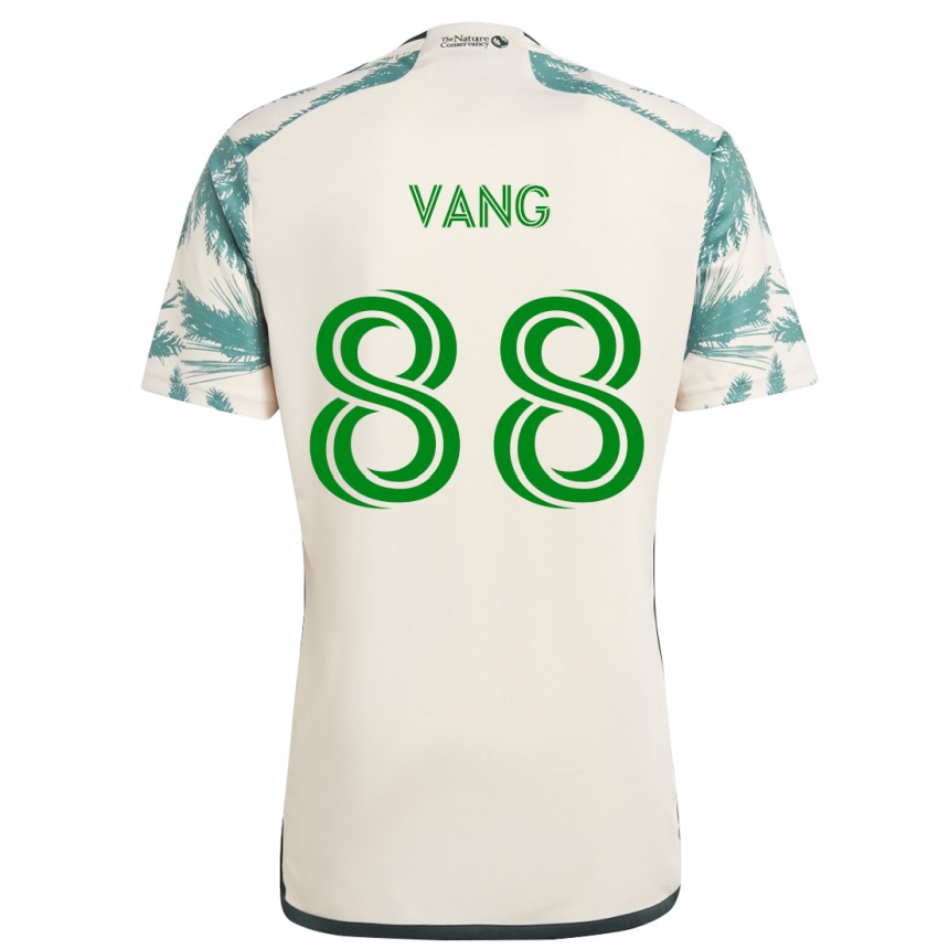 Kinder Fußball Michael Vang #88 Beige Braun Auswärtstrikot Trikot 2024/25 T-Shirt Luxemburg