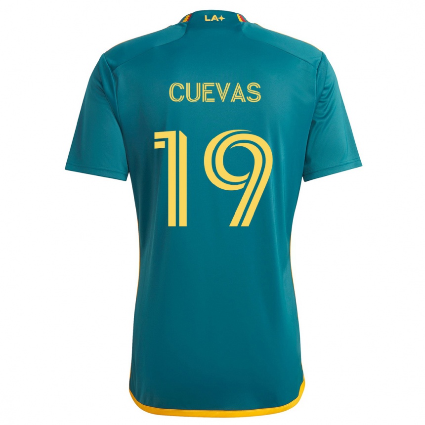 Kinder Fußball Mauricio Cuevas #19 Grün Gelb Auswärtstrikot Trikot 2024/25 T-Shirt Luxemburg