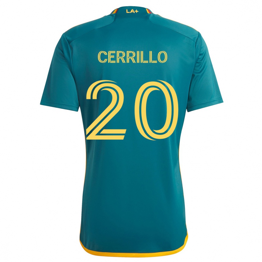 Kinder Fußball Edwin Cerrillo #20 Grün Gelb Auswärtstrikot Trikot 2024/25 T-Shirt Luxemburg