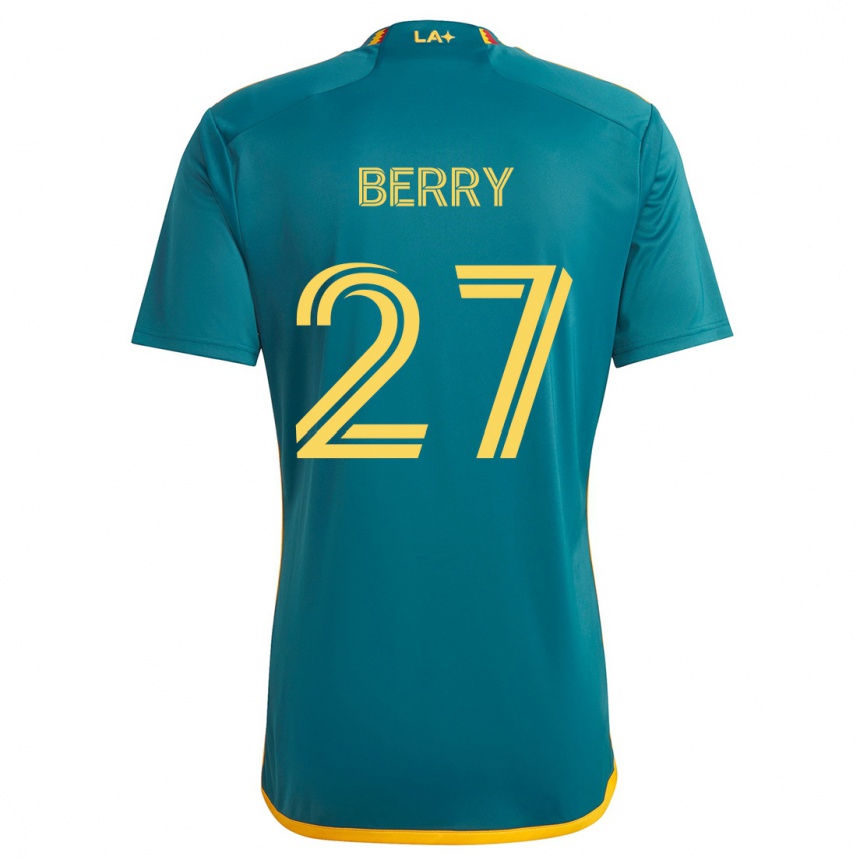 Kinder Fußball Miguel Berry #27 Grün Gelb Auswärtstrikot Trikot 2024/25 T-Shirt Luxemburg