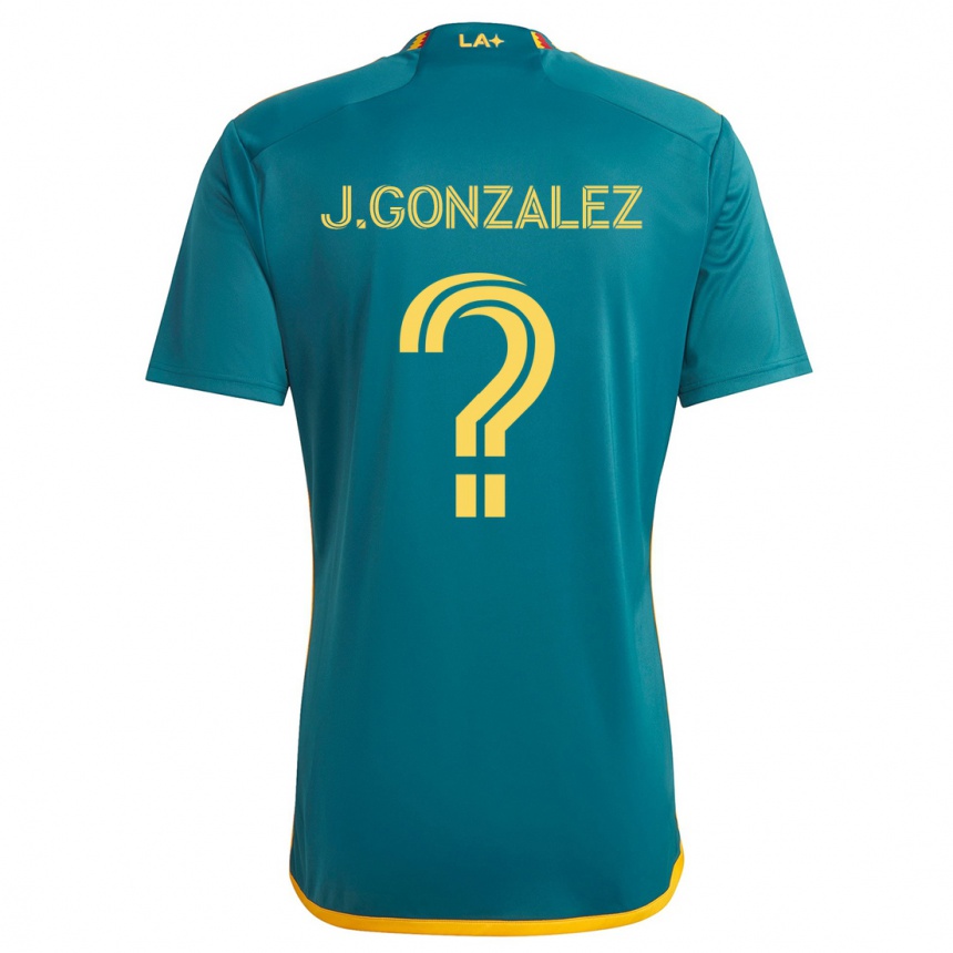 Kinder Fußball Jesse Gonzalez #0 Grün Gelb Auswärtstrikot Trikot 2024/25 T-Shirt Luxemburg