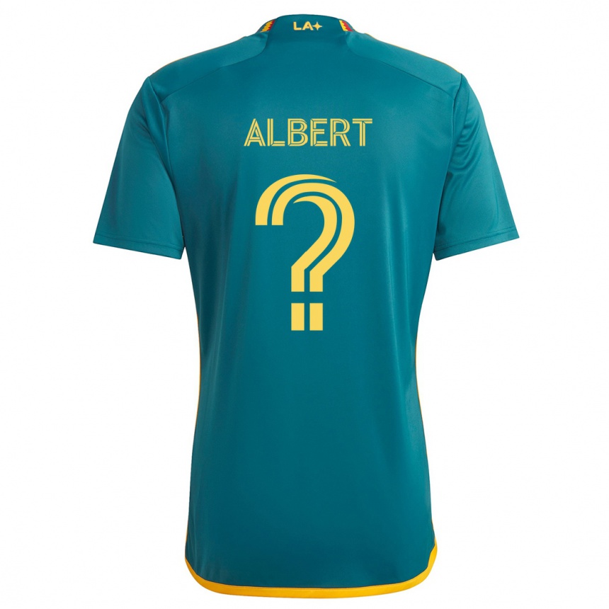 Kinder Fußball Mathis Albert #0 Grün Gelb Auswärtstrikot Trikot 2024/25 T-Shirt Luxemburg