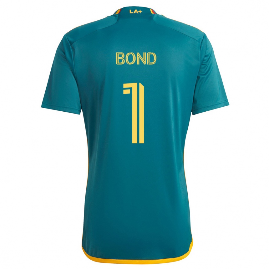 Kinder Fußball Jonathan Bond #1 Grün Gelb Auswärtstrikot Trikot 2024/25 T-Shirt Luxemburg