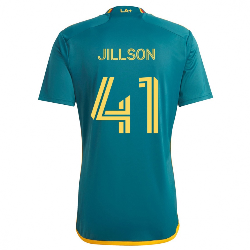 Kinder Fußball Simon Jillson #41 Grün Gelb Auswärtstrikot Trikot 2024/25 T-Shirt Luxemburg