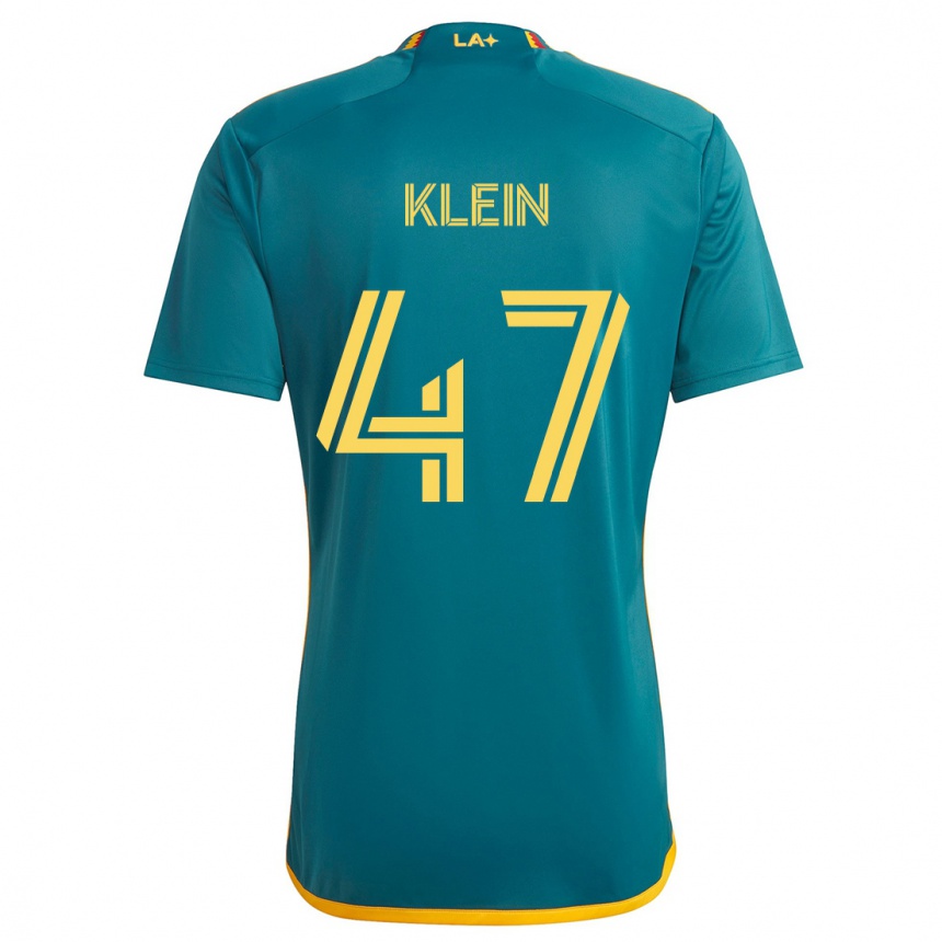 Kinder Fußball Carson Klein #47 Grün Gelb Auswärtstrikot Trikot 2024/25 T-Shirt Luxemburg