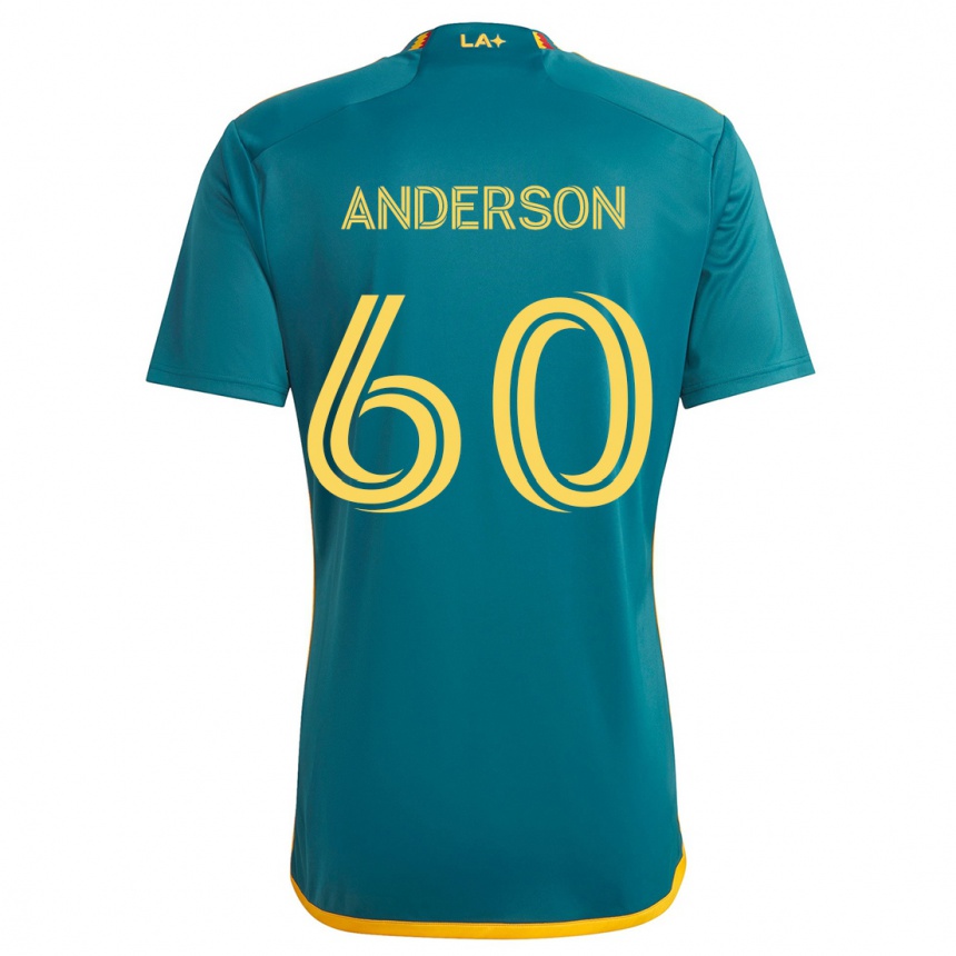 Kinder Fußball Nolan Anderson #60 Grün Gelb Auswärtstrikot Trikot 2024/25 T-Shirt Luxemburg