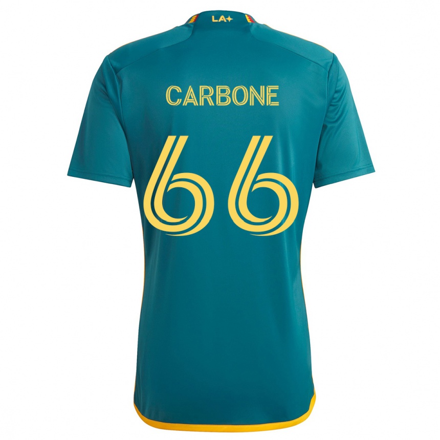 Kinder Fußball Matteo Carbone #66 Grün Gelb Auswärtstrikot Trikot 2024/25 T-Shirt Luxemburg