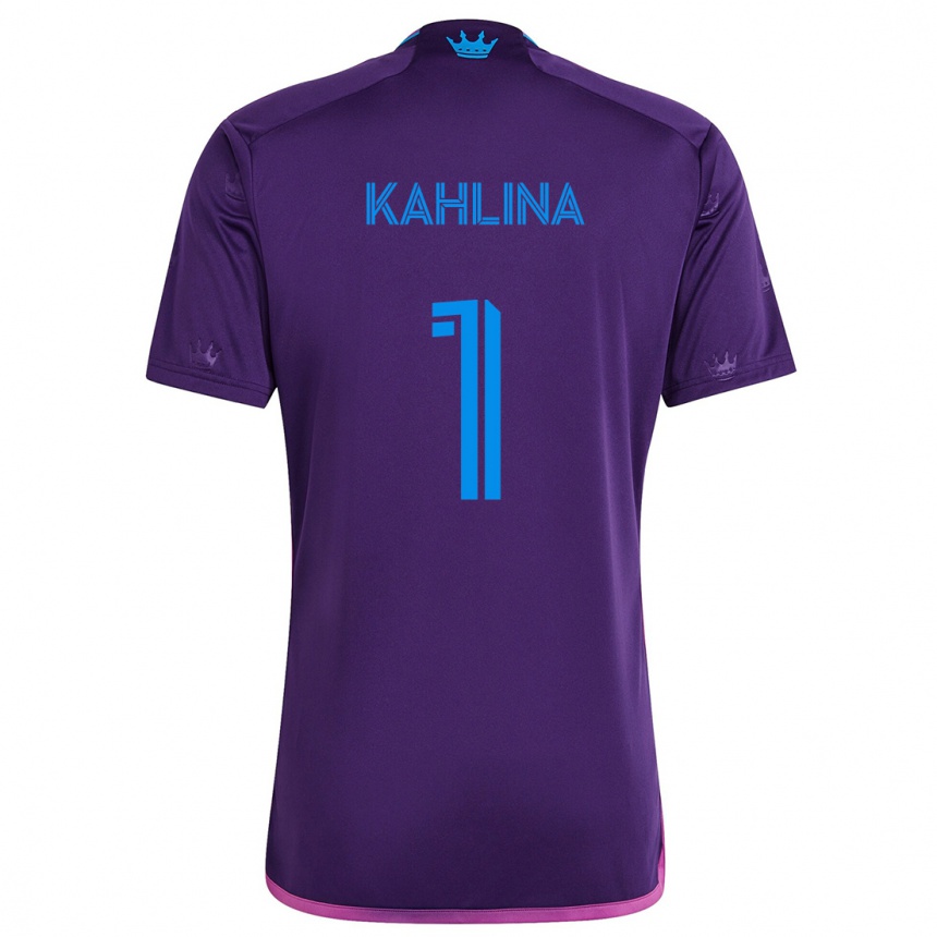 Kinder Fußball Kristijan Kahlina #1 Lila-Blau Auswärtstrikot Trikot 2024/25 T-Shirt Luxemburg