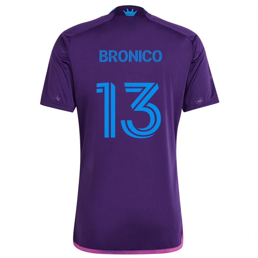 Kinder Fußball Brandt Bronico #13 Lila-Blau Auswärtstrikot Trikot 2024/25 T-Shirt Luxemburg