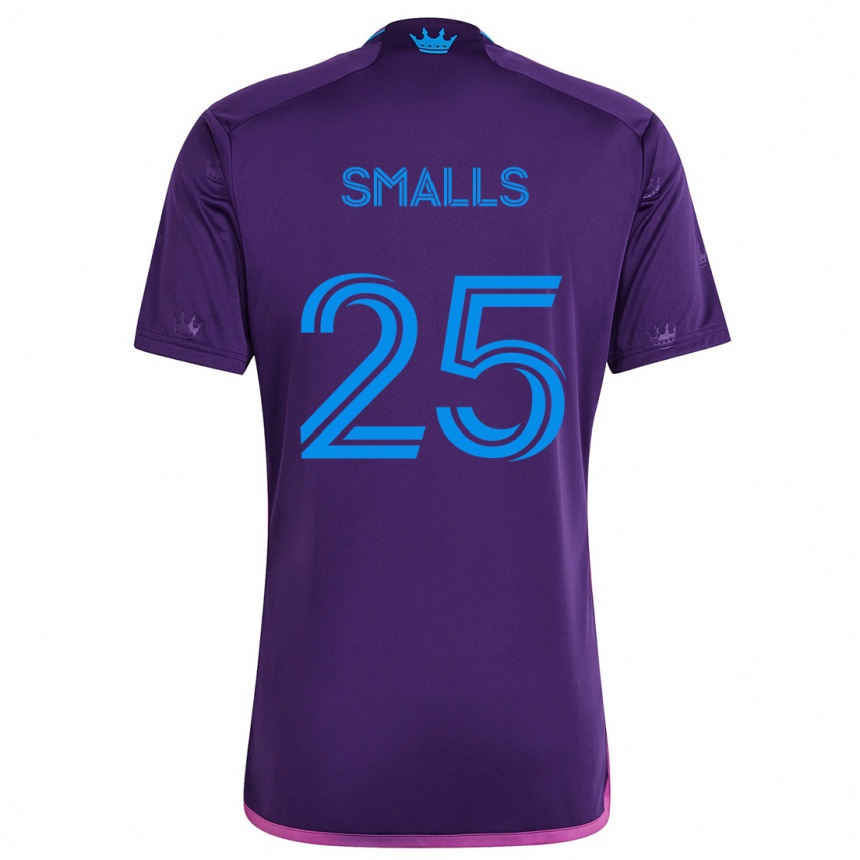 Kinder Fußball Tyger Smalls #25 Lila-Blau Auswärtstrikot Trikot 2024/25 T-Shirt Luxemburg