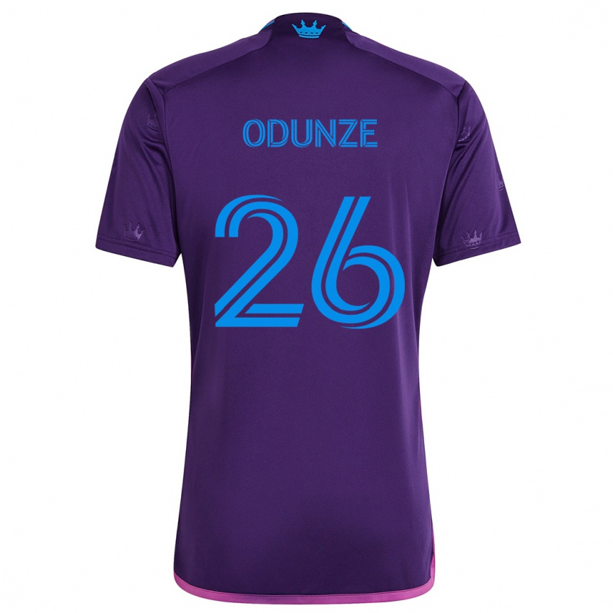 Kinder Fußball Chituru Odunze #26 Lila-Blau Auswärtstrikot Trikot 2024/25 T-Shirt Luxemburg