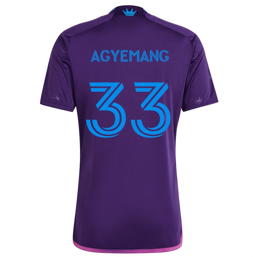 Kinder Fußball Patrick Agyemang #33 Lila-Blau Auswärtstrikot Trikot 2024/25 T-Shirt Luxemburg